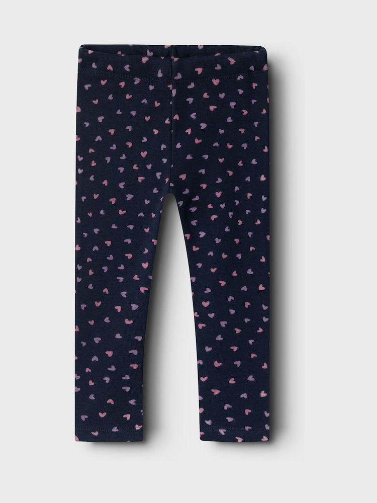 Name It Blue Fleece Lined Printed Leggings - Image 1 of 4