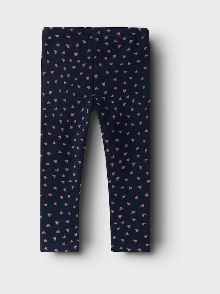 Name It Blue Fleece Lined Printed Leggings - Image 2 of 4
