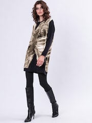 Religion Black Charm Tunic Dress In Soft 100% Cotton With Floral Placement Print - Image 1 of 6