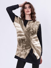 Religion Black Charm Tunic Dress In Soft 100% Cotton With Floral Placement Print - Image 2 of 6