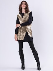 Religion Black Charm Tunic Dress In Soft 100% Cotton With Floral Placement Print - Image 5 of 6
