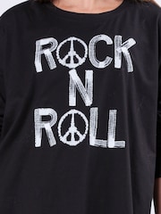 رداء علوي Devotion من القطن 100% بكُم طويل مزيّن بعبارة Rock N Roll من Religion - صورة 5 من 6