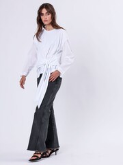 Religion White Long Sleeve Jersey Memory 100% Cotton Top With Tie Sash And Brading - Image 3 of 6