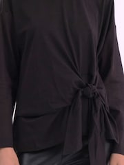 Religion Black Long Sleeve Jersey Memory 100% Cotton Top With Tie Sash And Brading - Image 7 of 7