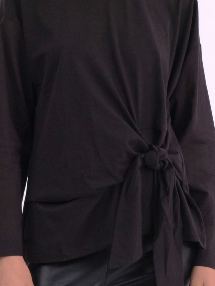 Religion Black Long Sleeve Jersey Memory 100% Cotton Top With Tie Sash And Brading - Image 7 of 7
