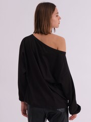 Religion Black Oversized Batwing 100% Cotton T-Shirt With Wings Skull Graphic In White - Image 3 of 6