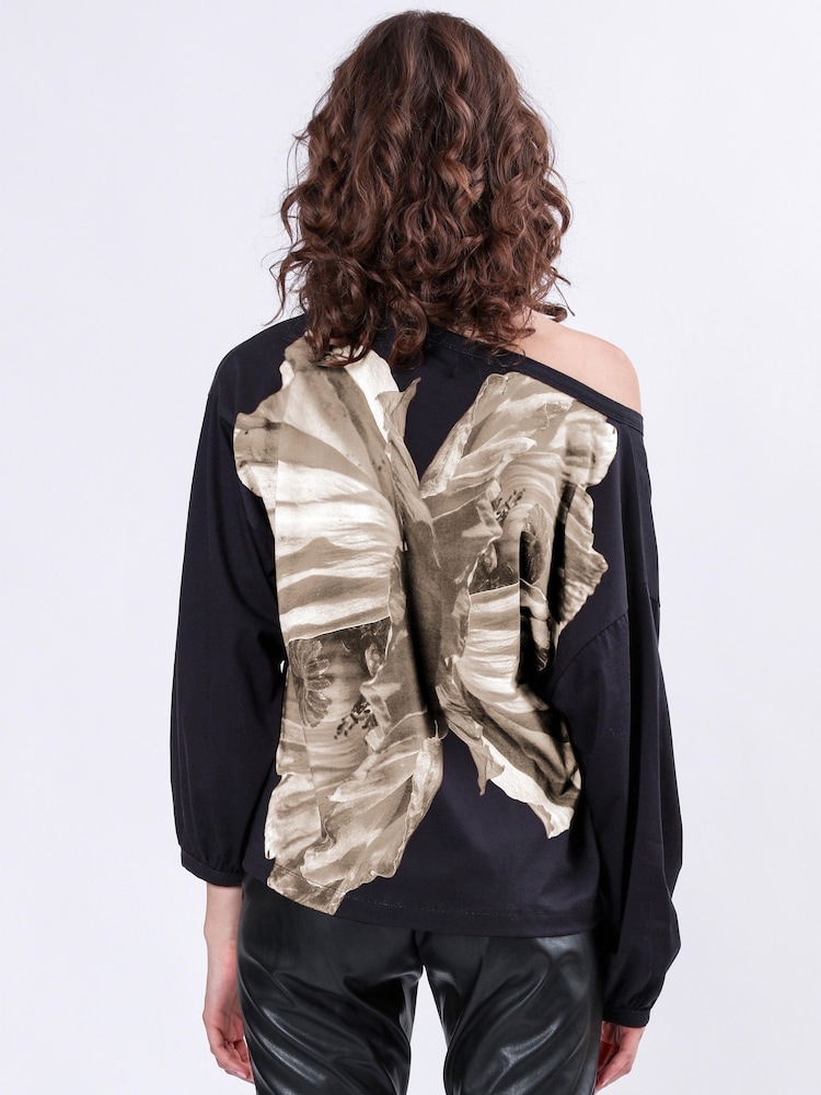 Religion Natural Oversized Batwing Charm Top with Floral Motif - Image 2 of 6