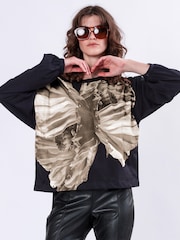 Religion Natural Oversized Batwing Charm Top with Floral Motif - Image 5 of 6