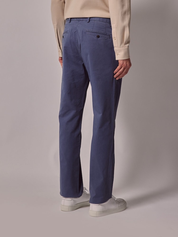 Hawes & Curtis Blue Garment Dyed Cotton Stretch Chinos - Image 2 of 4
