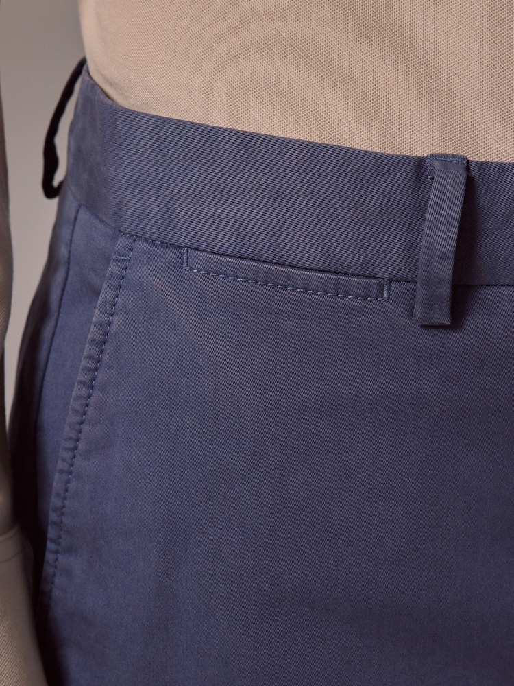 Hawes & Curtis Blue Garment Dyed Cotton Stretch Chinos - Image 4 of 4