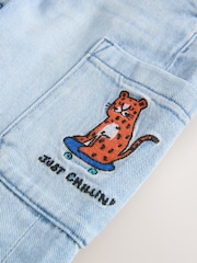 Light Blue Tiger 100% Cotton Cargo Jeans (3mths-7yrs) - Image 4 of 4