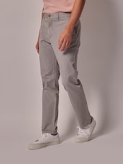 Hawes & Curtis Grey Garment Dyed Cotton Stretch Chinos - Imagen 1 de 4