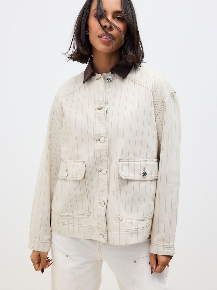 Neutral Stripe Neutral Cord Collar Jacket - Image 2 of 7