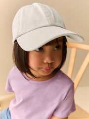 White Baseball 100% Cotton Cap (1-16yrs) - Image 1 of 5