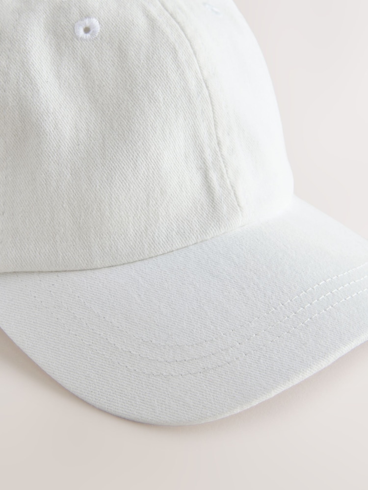 White Baseball 100% Cotton Cap (1-16yrs) - Image 4 of 5