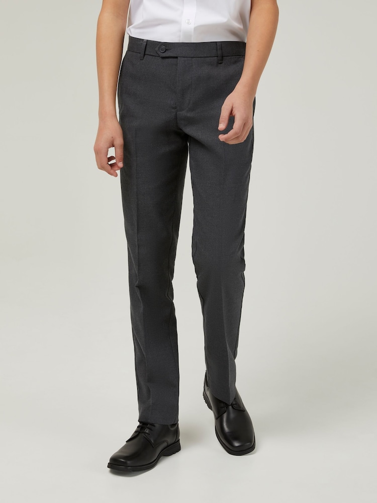 Trutex Senior Boys Grey Longer Length Slim Leg School Trousers - Image 1 of 5