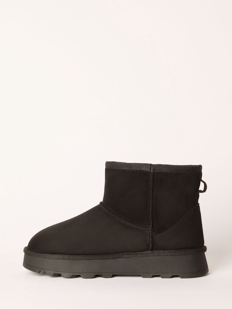 Friends Like These Black Cosy Faux Fur Lined Ankle Faux Suede Boots - Image 5 of 5