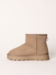 Friends Like These Neutral Cosy Faux Fur Lined Ankle Faux Suede Boots - Image 5 of 5