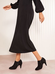 Friends Like These Mid Heel Faux Leather Suede Mix Shoe Boots - صورة 3 من 5