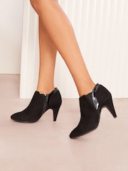 Friends Like These Mid Heel Faux Leather Suede Mix Shoe Boots - صورة 4 من 5