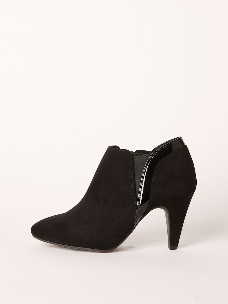 Friends Like These Mid Heel Faux Leather Suede Mix Shoe Boots - صورة 5 من 5