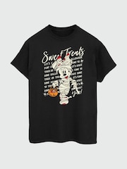 Brands In Black Women Boyfriend Fit Halloween Disney Minnie Mouse Sweet Treats 100% Cotton T-Shirt - Image 2 of 3