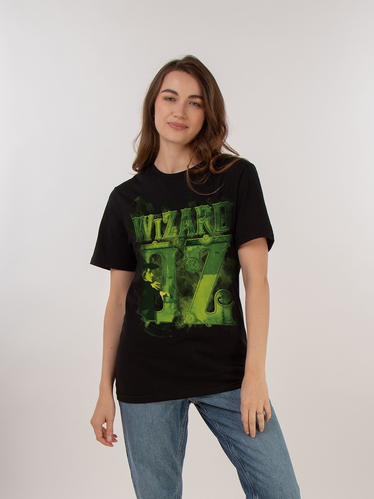 Brands In Black Women Boyfriend Fit Wizard of Oz Logo 100% Cotton T-Shirt - Image 1 of 3