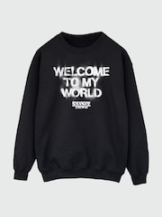 Brands In Black Netflix Stranger Things Welcome To My World Men Sweatshirt - Image 2 of 3