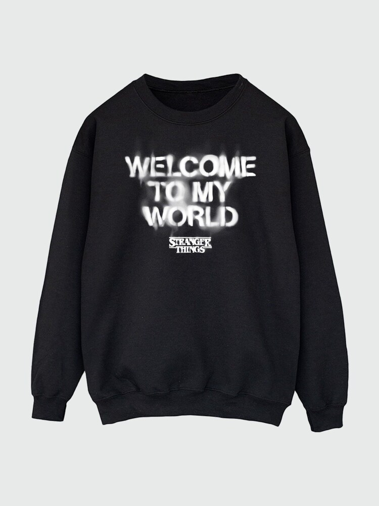Brands In Black Netflix Stranger Things Welcome To My World Men Sweatshirt - Image 2 of 4 Brands In Black Netflix Stranger Things Welcome To My World Men Sweatshirt - Image 2 of 4