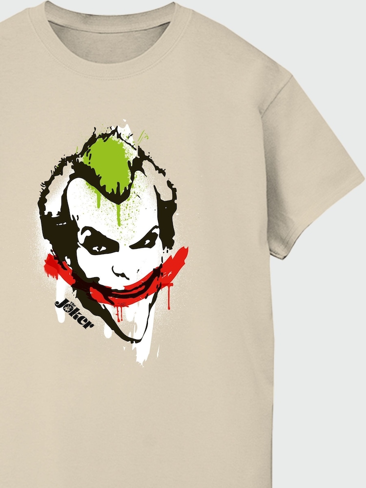 Brands In Natural Men Batman Joker Graffiti 100% Cotton T-Shirt - Image 3 of 3