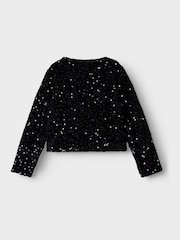 Name It Black Long Sleeve Sequin Bow Cardigan - Image 4 of 5