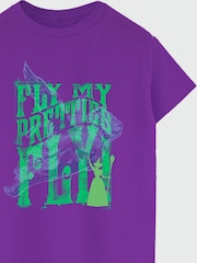 Brands In Purple Women Boyfriend Fit Wizard of Oz Fly 100% Cotton T-Shirt - Image 3 of 3