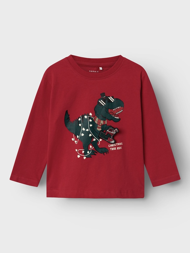 Name It glow In The Dark božič Dinosaur Novelty dolg rokav; z dolgimi rokavi Top - Slika 2 iz 5 Name It glow In The Dark božič Dinosaur Novelty dolg rokav; z dolgimi rokavi Top - Slika 2 iz 5