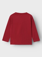 Name It Red Glow In The Dark Christmas Dinosaur Novelty Long Sleeve Top - Image 4 of 5