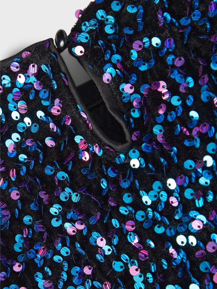 Name It Black Mixed Sequin Tunic Mini Dress - Image 5 of 5