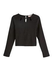 Lipsy Black/White Eyelet Long Sleeves Tops 2 Pack (5-16yrs) - Image 7 of 9