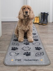 Pet Rebellion Grey Dog Runner Absorbent Machine Washble Pet Barrie Rug - Image 1 of 1