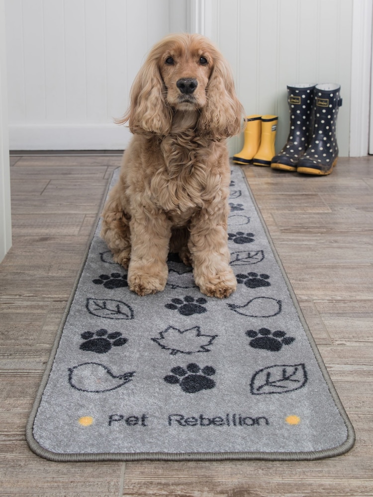 Pet Rebellion Grey Dog Runner Absorbent Machine Washble Pet Barrie Rug - Image 1 of 1