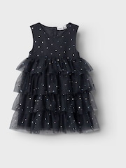 Name It Blue Tulle Mesh Frill Dress - Image 2 of 4