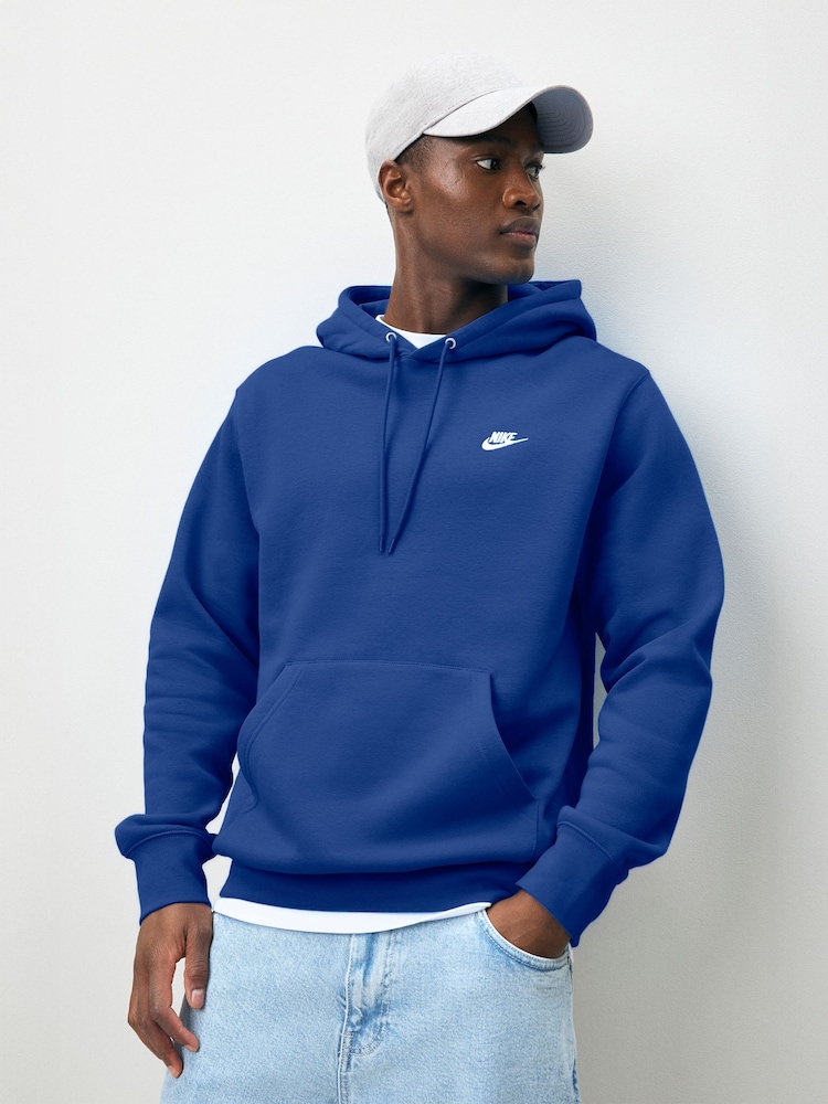 Nike Royal Blue Club Pull Over Hoodie - Image 1 of 3 Nike Royal Blue Club Pull Over Hoodie - Image 1 of 3