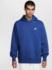 Nike Royal Blue Club Pull Over Hoodie - Image 4 of 5