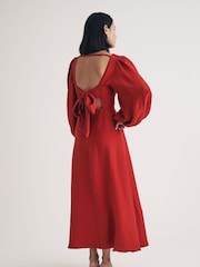 Nobodys Child Red Bow Back Zola Midaxi Dress - Image 1 of 4