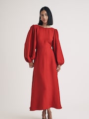 Nobodys Child Red Bow Back Zola Midaxi Dress - Image 2 of 4