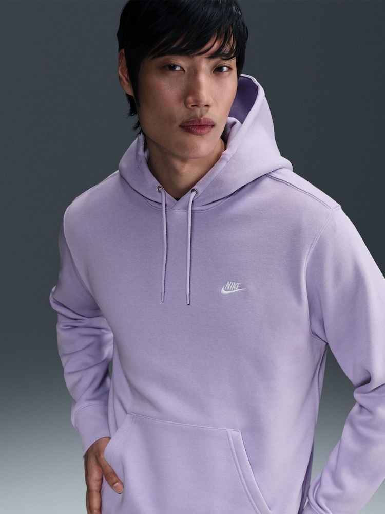 Nike Hydrangea Purple Grey Club Pullover Hoodie - Image 3 of 3