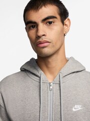 Nike Dark Grey Heather Club Full Zip Hoodie - Image 3 of 3