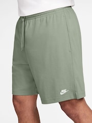 Nike Jade Green Club Knit 100% Cotton Shorts - Image 3 of 4