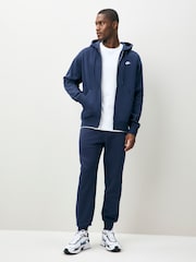 Nike Obsidian Navy Club Full Zip Hoodie - Image 3 of 4