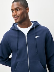 Nike Obsidian Navy Club Full Zip Hoodie - Image 4 of 4