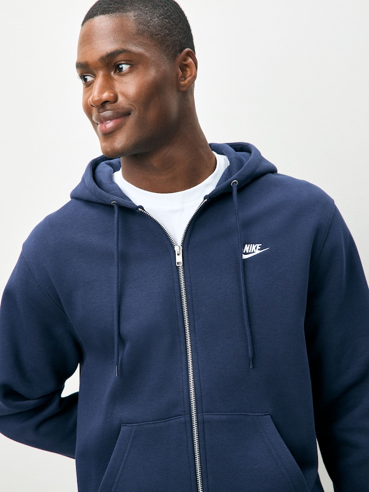 Nike Obsidian Navy Club Full Zip Hoodie - Image 4 of 4