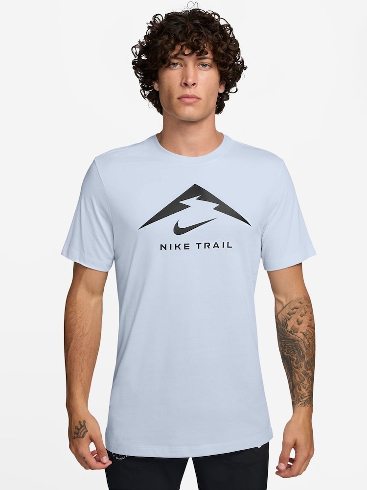 Nike Football Grey Dri-FIT Trail Running T-Shirt - Image 1 of 3